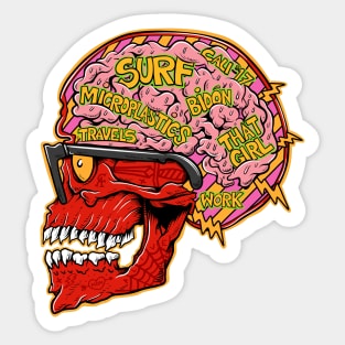 Skull thoughts Sticker